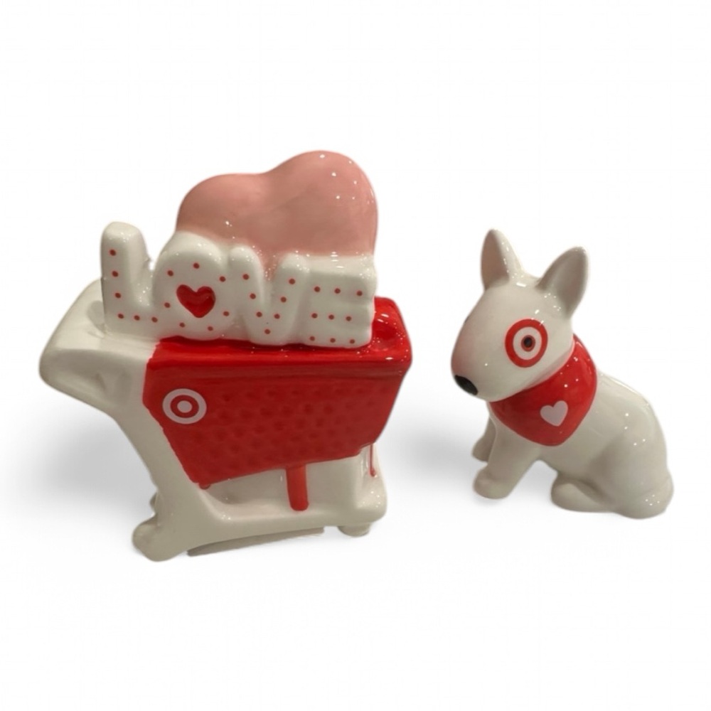 Valentine’s Day 2025 Ceramic Target Bullseye Dog and Target Shopping Cart Set